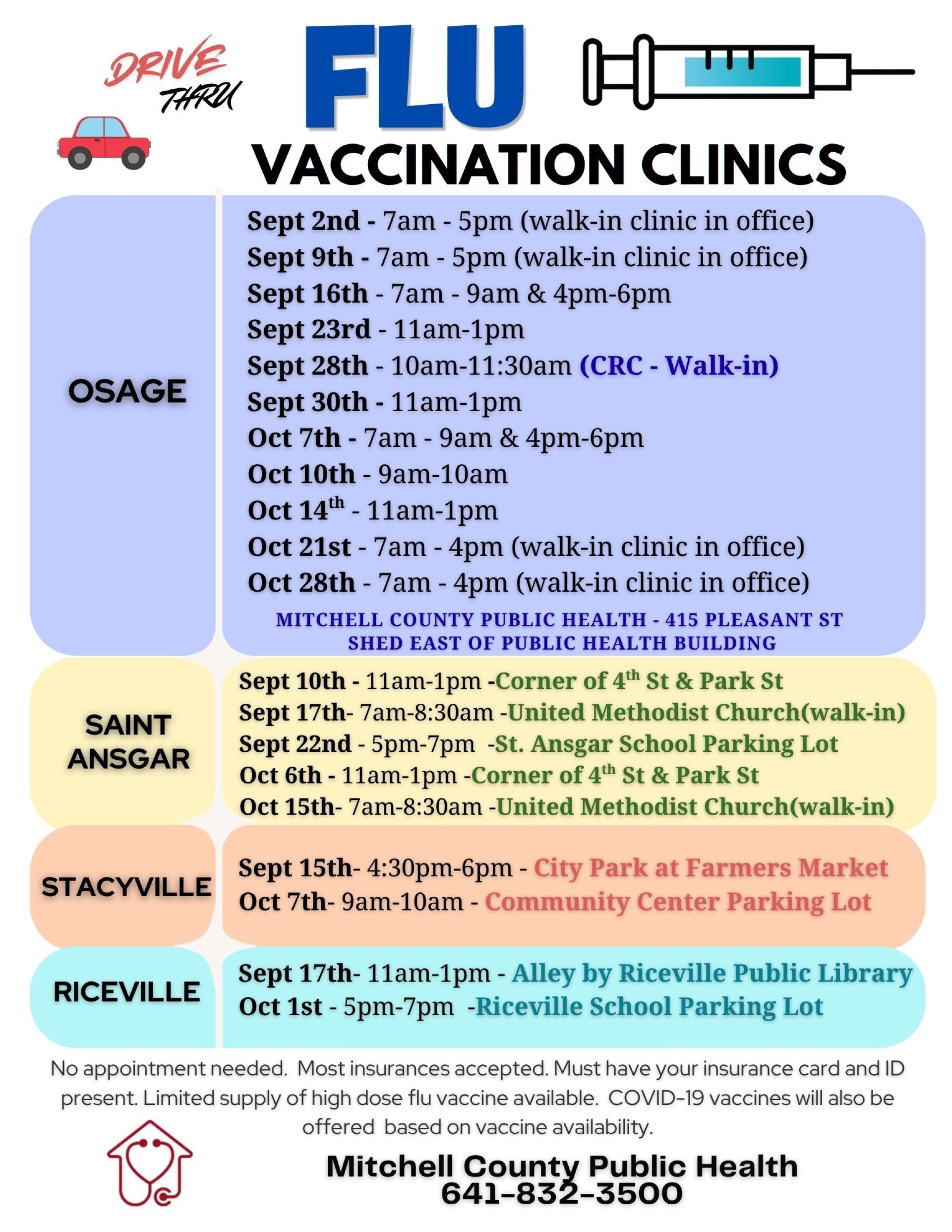 flu clinic schedule