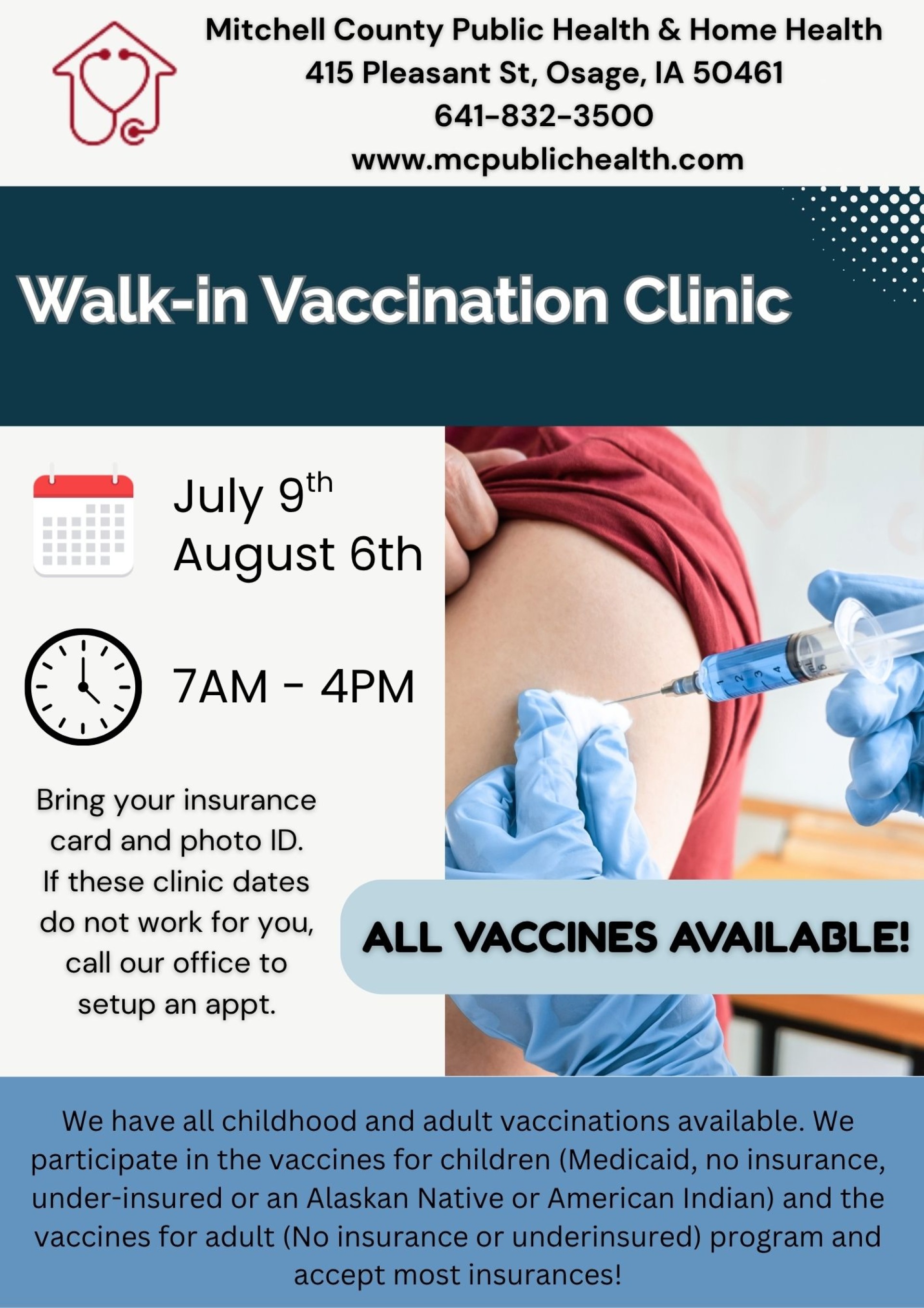 Walk in Vaccination clinic